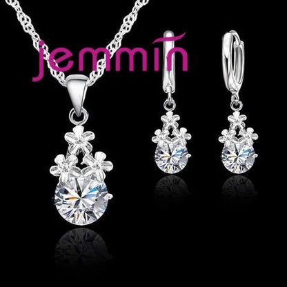 Super Deal Genuine 925 Streling Silver Jewelry Sets Women Girls Wedding Party Fine Jewelry Accessory Multiple Style