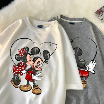 Women New Mickey Mouse Tshirt Korean Version of Loose Half-sleeved Women's Tshirt Clothes Y2K Goth