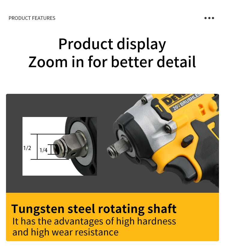 DEWALT DCF921 ATOMIC 20V MAX Cordless Wrench 1/2 in Cordless Impact Wrench Variable Speed Charging Wrench DCF921N with battery