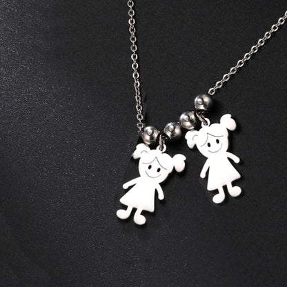 Personalized Boy Girl Necklace Custom Chain Name Mother Kid Family Valentines Gift For Women Men Stainless Steel Pendant Jewelry