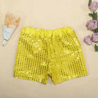 Toddler Kids Baby Girls Boys Sparkly Sequins Elastic Waist Birthday Shorts Pants Party Shorts Breathable Plus Size Pants