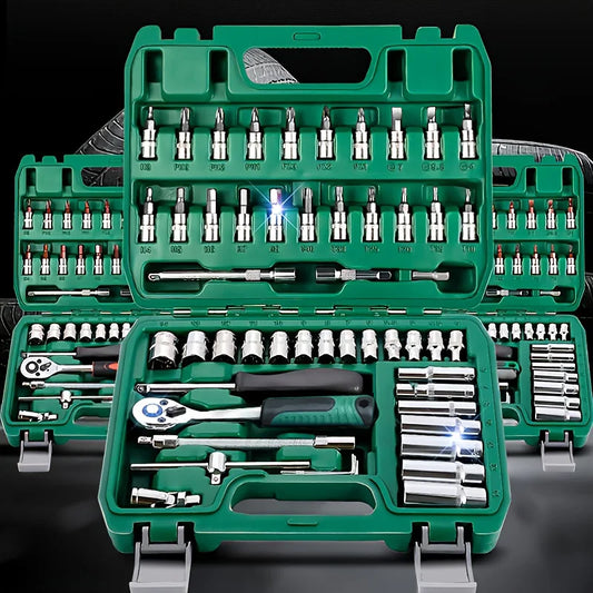 AIRAJ NEW Car Repair Tool Kit 46/53 Piece/Set  Socket Set Car Repair Tool Ratchet Torque Wrench Combo Auto Repairing Tool Set