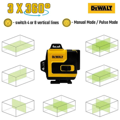 Dewalt Laser Level 360 Green 16 Lines 4D Self Leveling 360 Horizontal Vertical Super Powerful Beam construction Tools Original