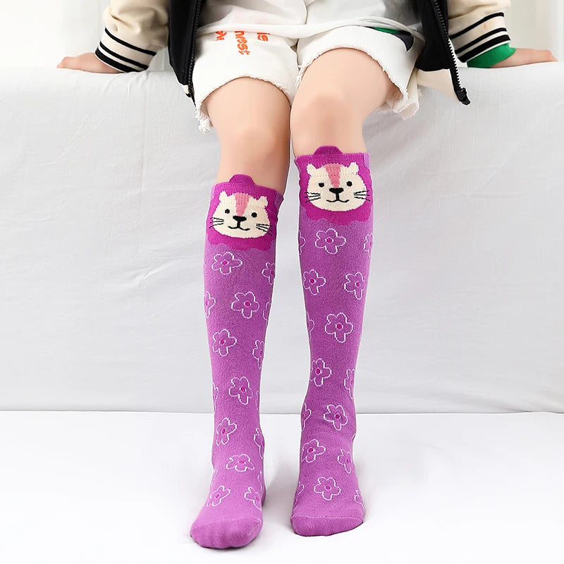 infant Child warmer ankle short lovely socks Cartoon Kids Knee High long cotton Baby cute Animal Over Knee Socks girls stockings