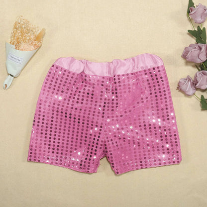 Toddler Kids Baby Girls Boys Sparkly Sequins Elastic Waist Birthday Shorts Pants Party Shorts Breathable Plus Size Pants