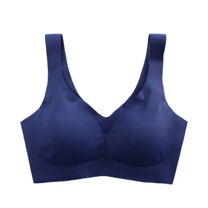 Women Seamless Ice Silk Bra Breathable Push Up Yoga Vest Bras Removable Chest Pad Lifting Bralette Underwear No Steel Ring