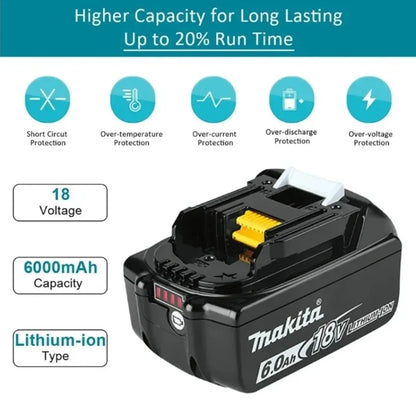 100% Genuine/Original Makita 18v 6.0Ah for Makita Tools Drill Battery Bl1850b BL1850 Bl1860 Bl 1860 Bl1830 Bl1815 Bl1840 LXT400