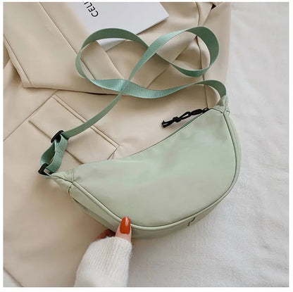 2023 nylon messenger bag women's new trendy dumpling bag lightweight small shoulder bag armpit bag simple shoulder canvas bag