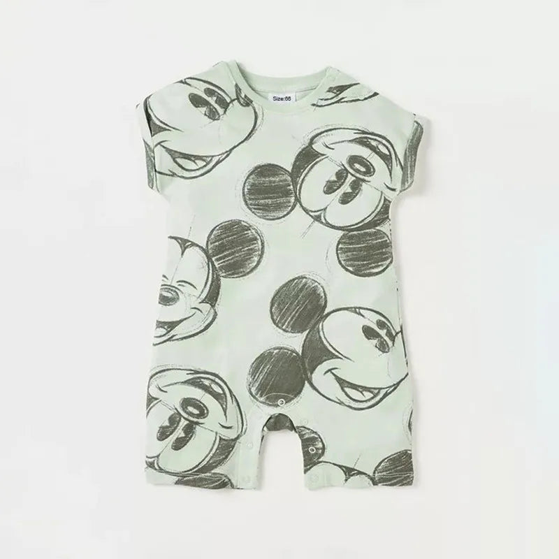 2025 New Summer Baby Jumpsuits Fashion Mickey Minnie Hello Kitty Infant Rompers Newborn Baby Clothes