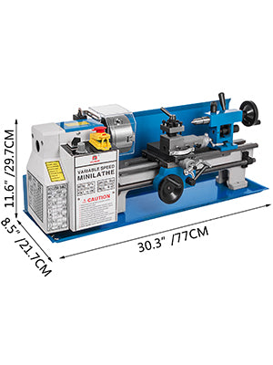 VEVOR Metal Lathe 7x14 / 7x12 inch Precision Bench Top 550W Variable Speed 50-2500 / 0- 2250 RPM Nylon Gear with A Movable Lamp